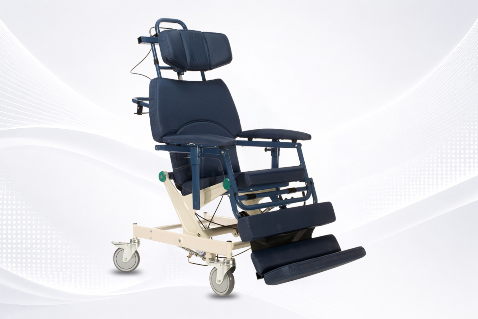 Adjustable hospital bed and home medical equipment in a patient room